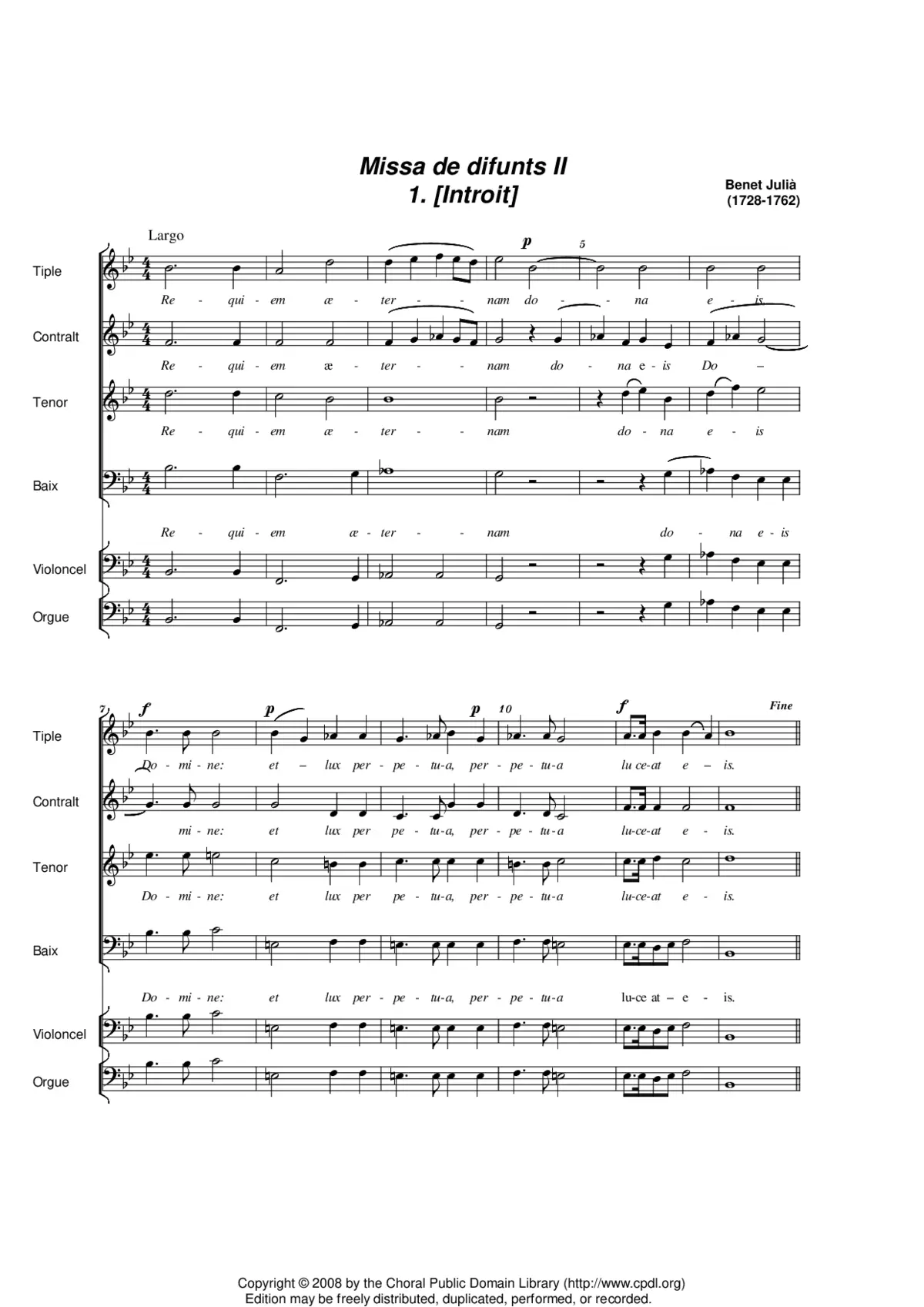 Missa de difunts II - Page 1