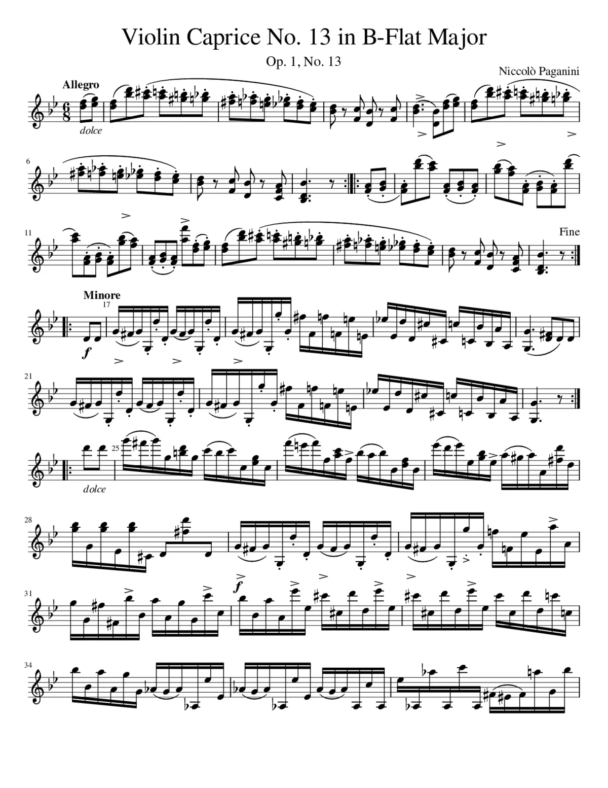 24 Caprices for Solo Violin Op.1 - Page 1