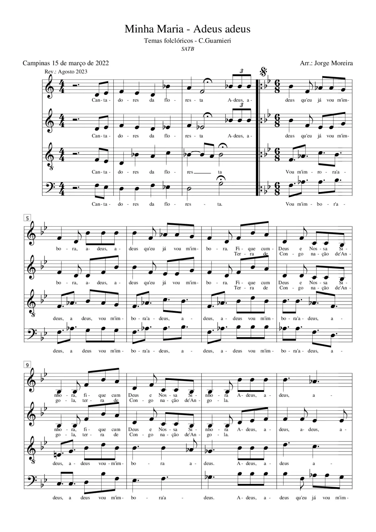 Minha Maria - Adeus Adeus - Page 1