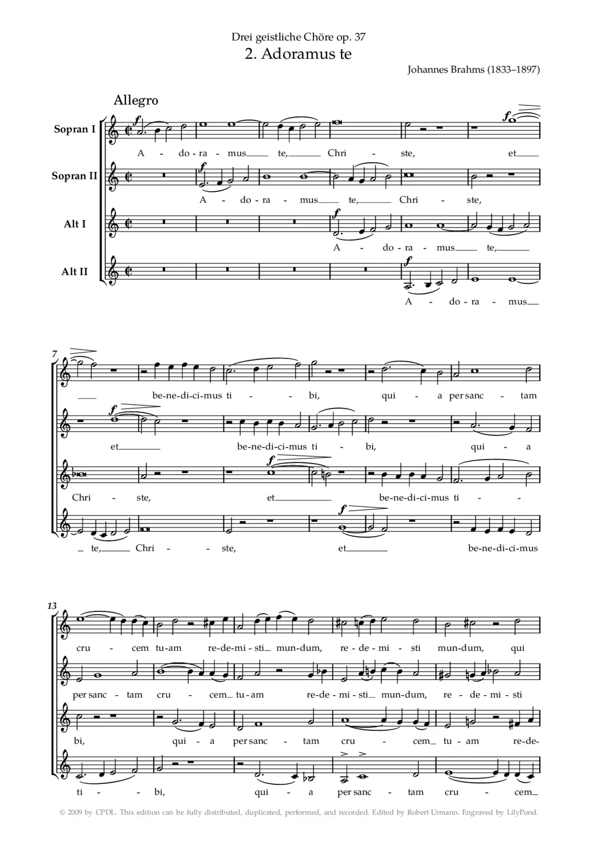 Adoramus te, Op. 37, No. 2 - Page 1