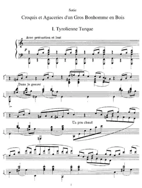 Croquis et agaceries d'un gros bonhomme en bois