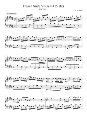 French Suite No.6 in E major BWV 817