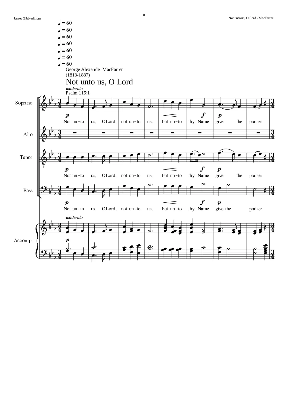 Not unto us O Lord - Page 1