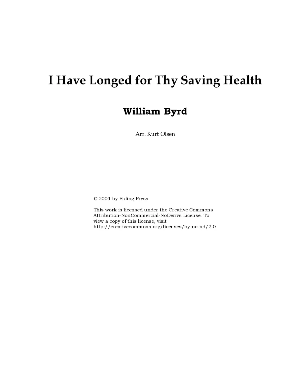 I have longed for thy saving health - Page 1