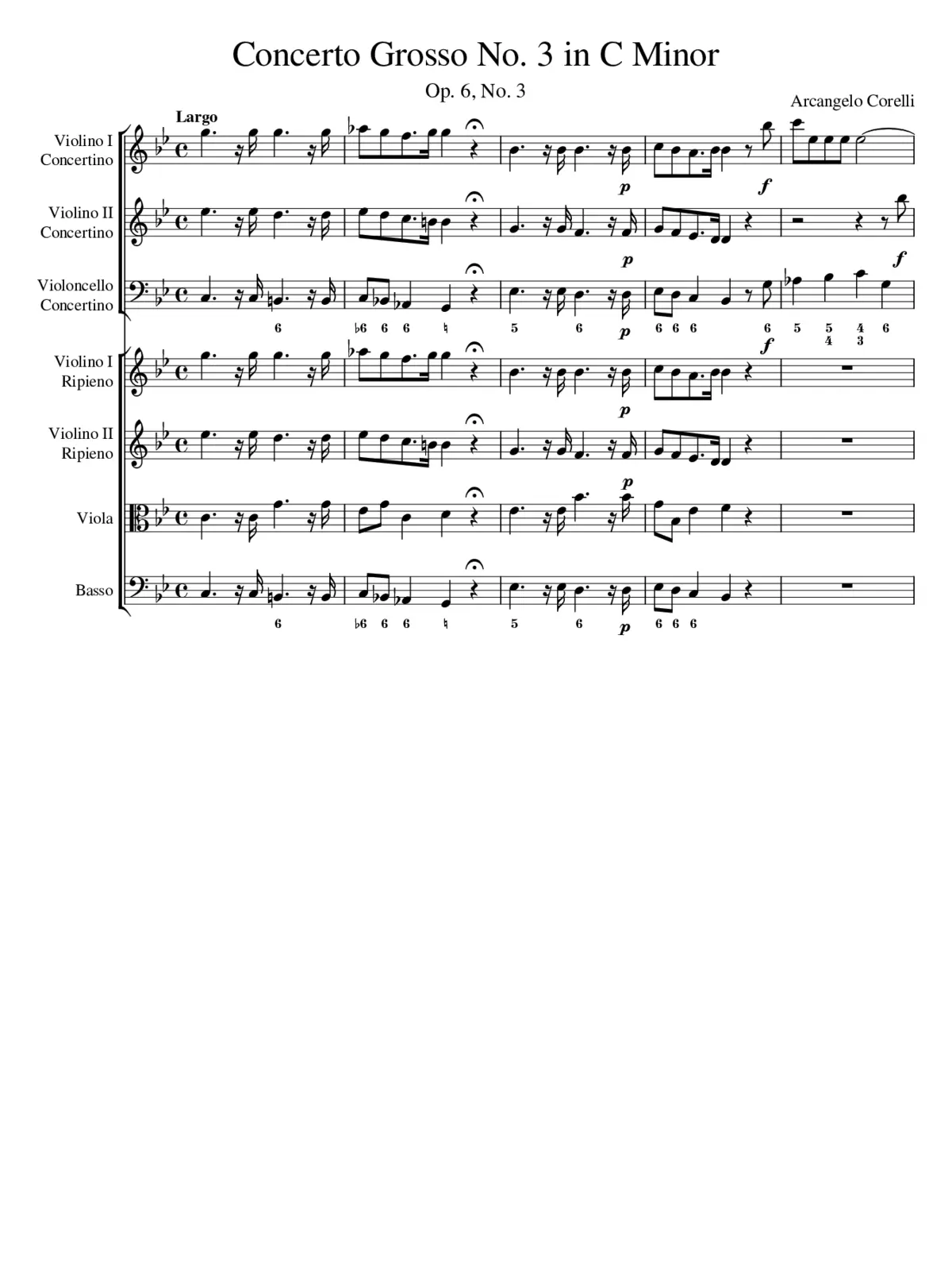 Concerto grosso in C minor Op.6 No.3 - Page 1