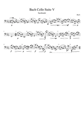 Cello Suite No. 5 iv Sarabande