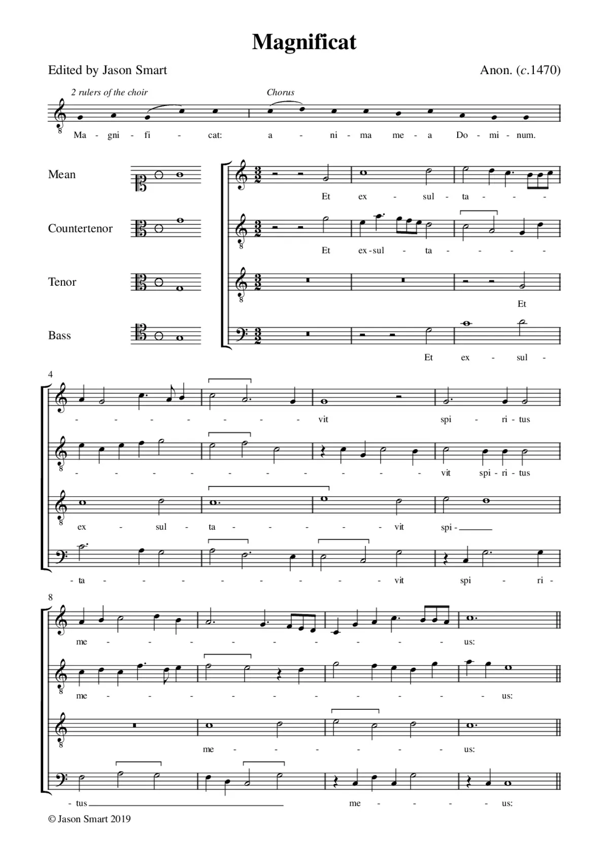 Magnificat III (Carver Choirbook) - Page 1