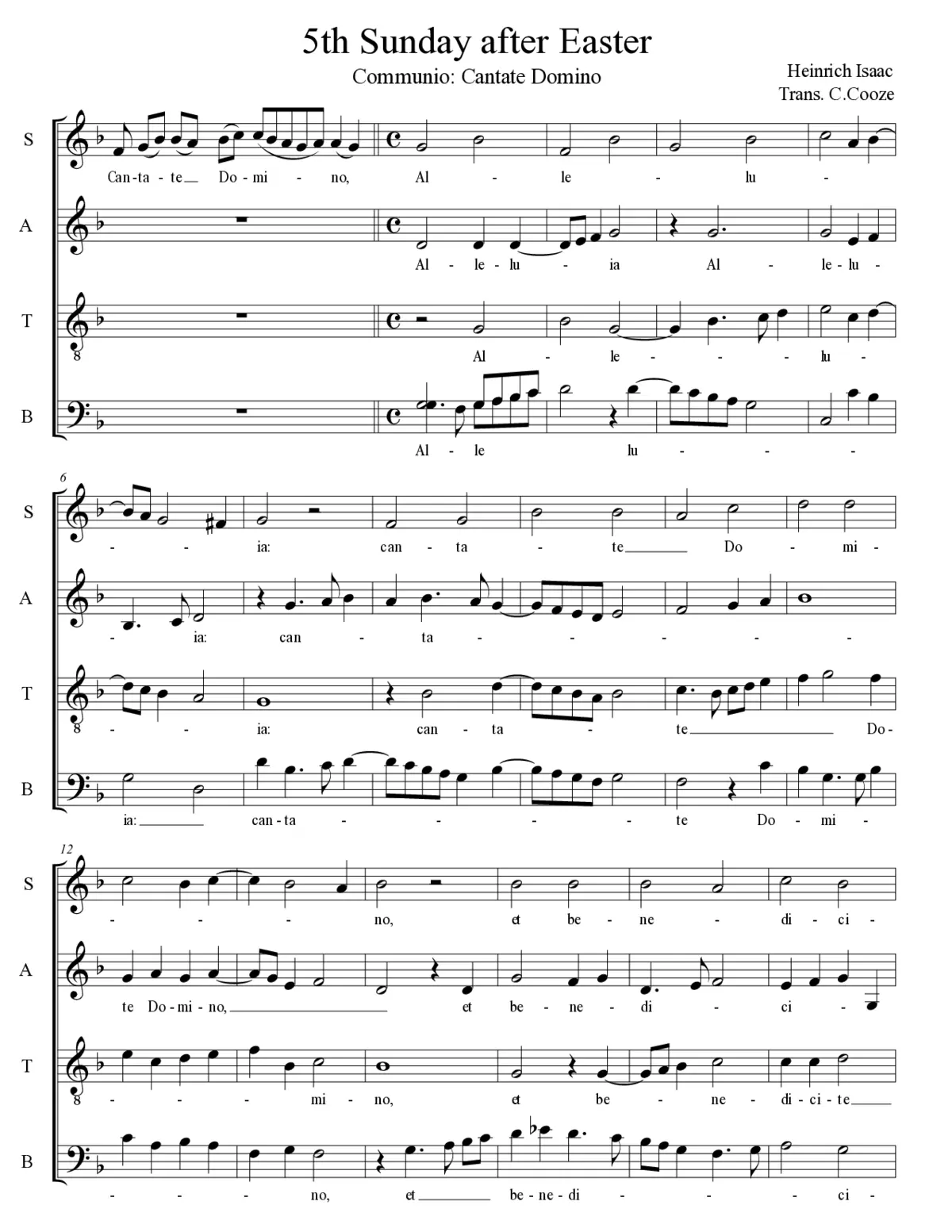 Cantate Domino (Communion) - Page 1