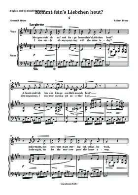 Kommt fein’s Liebchen heut’?