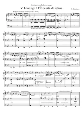 Quatuor pour la fin du temps: V. Louange à l'Éternité de Jésus