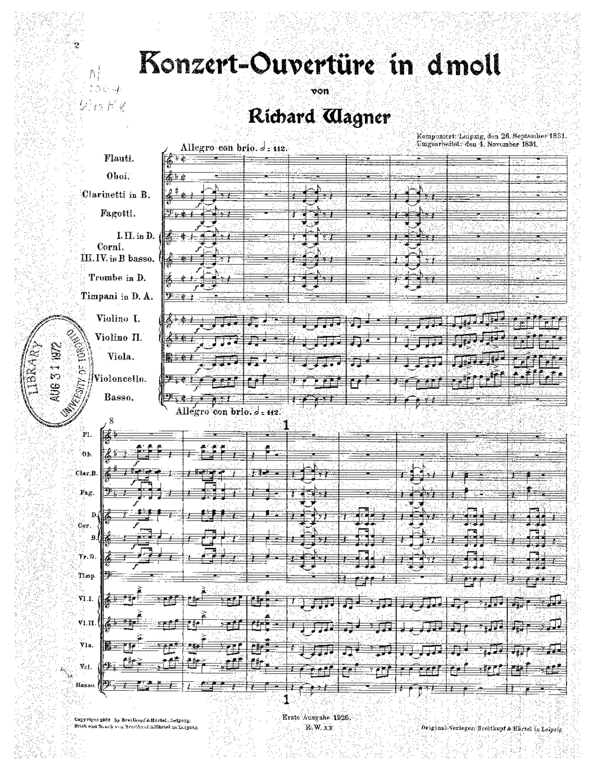 Concert Overture No.1 in D minor - Page 1