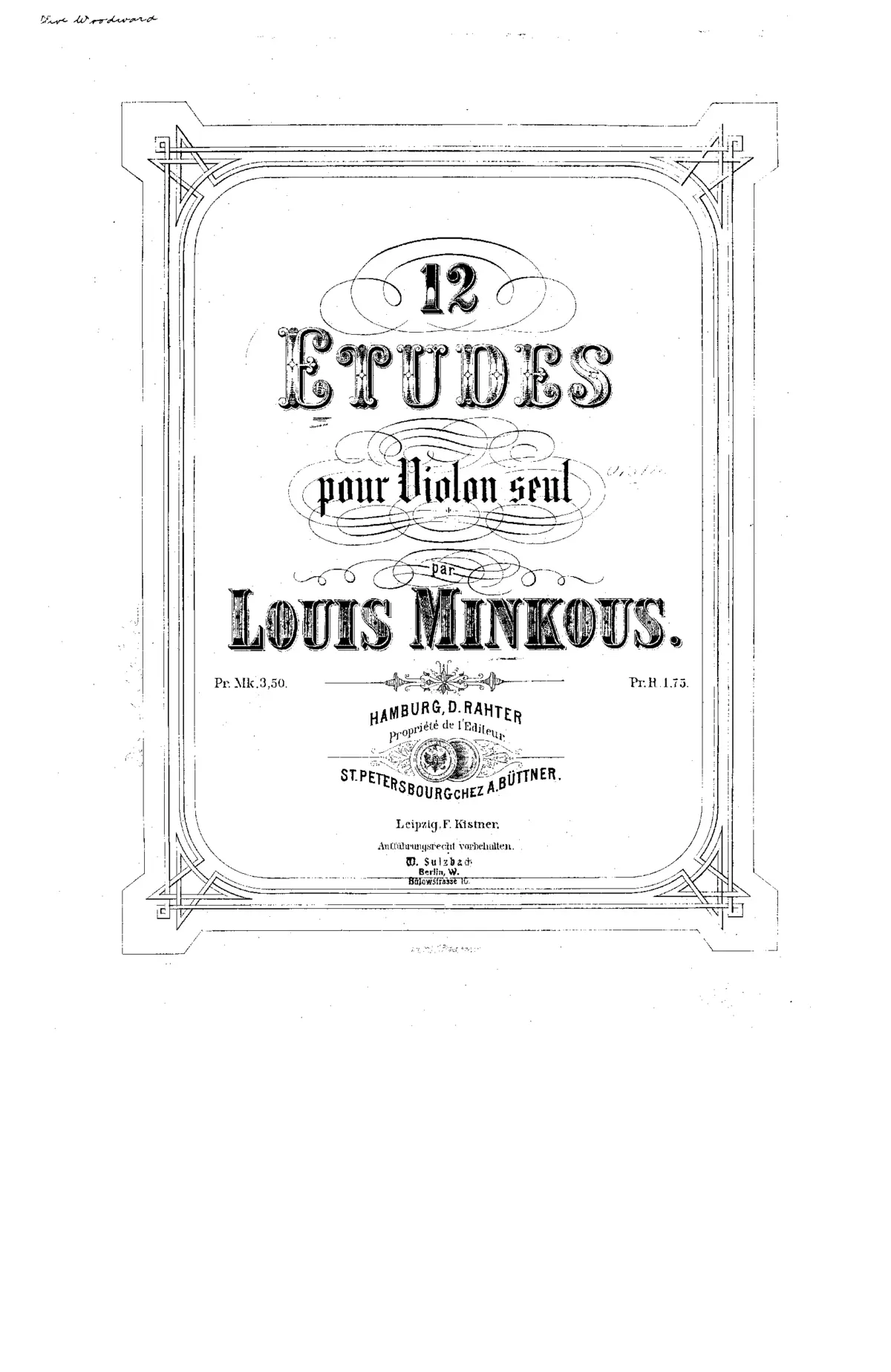 12 Etudes for Violin Solo - Page 1