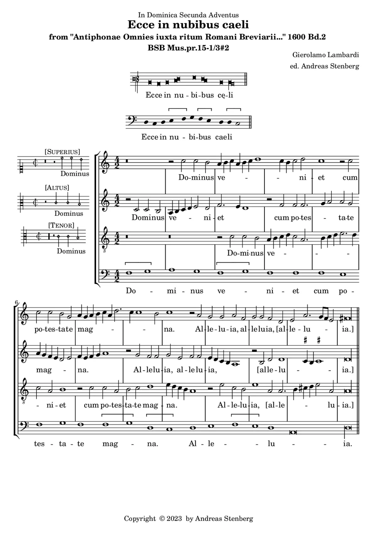 Ecce in nubibus caeli - Page 1