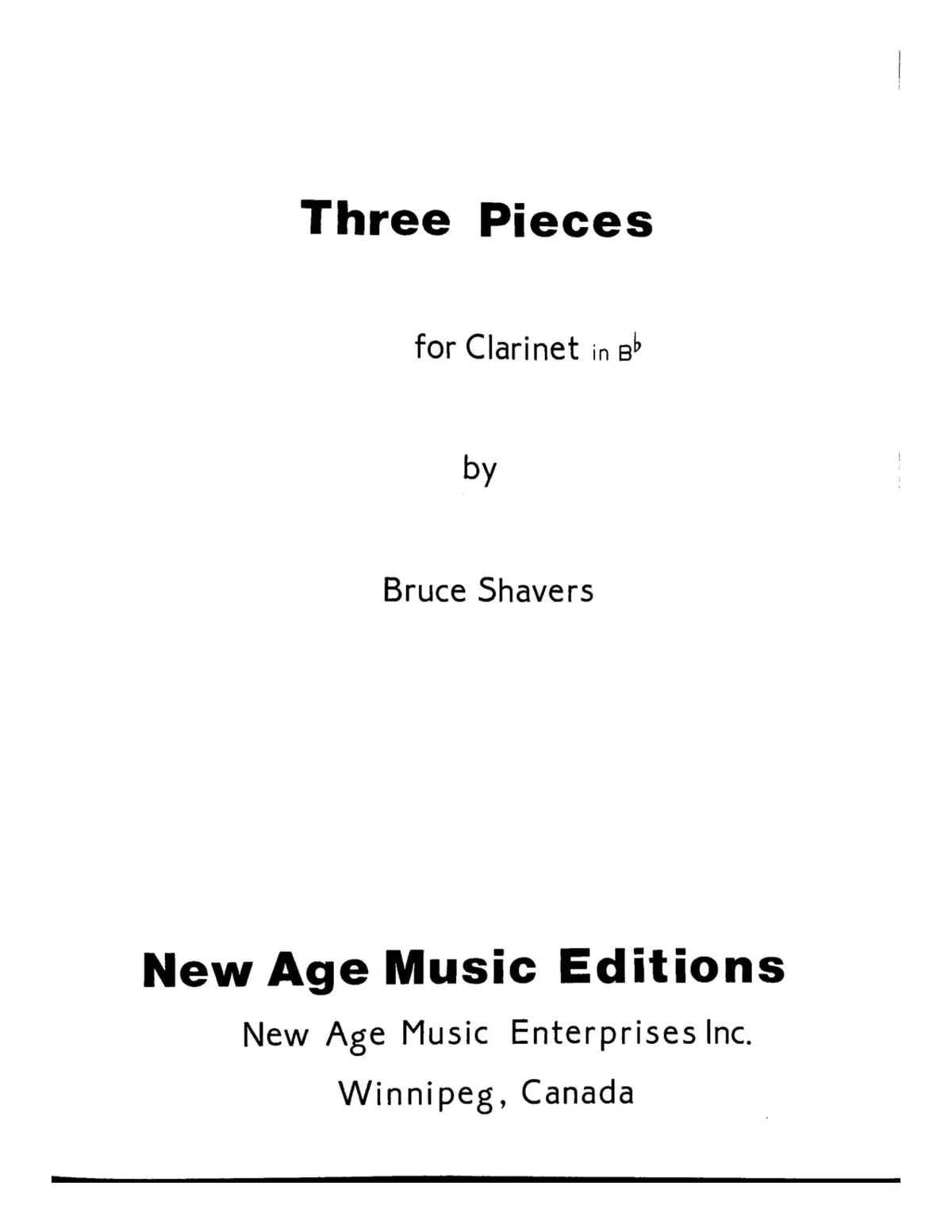 Three Pieces for Clarinet - Page 1