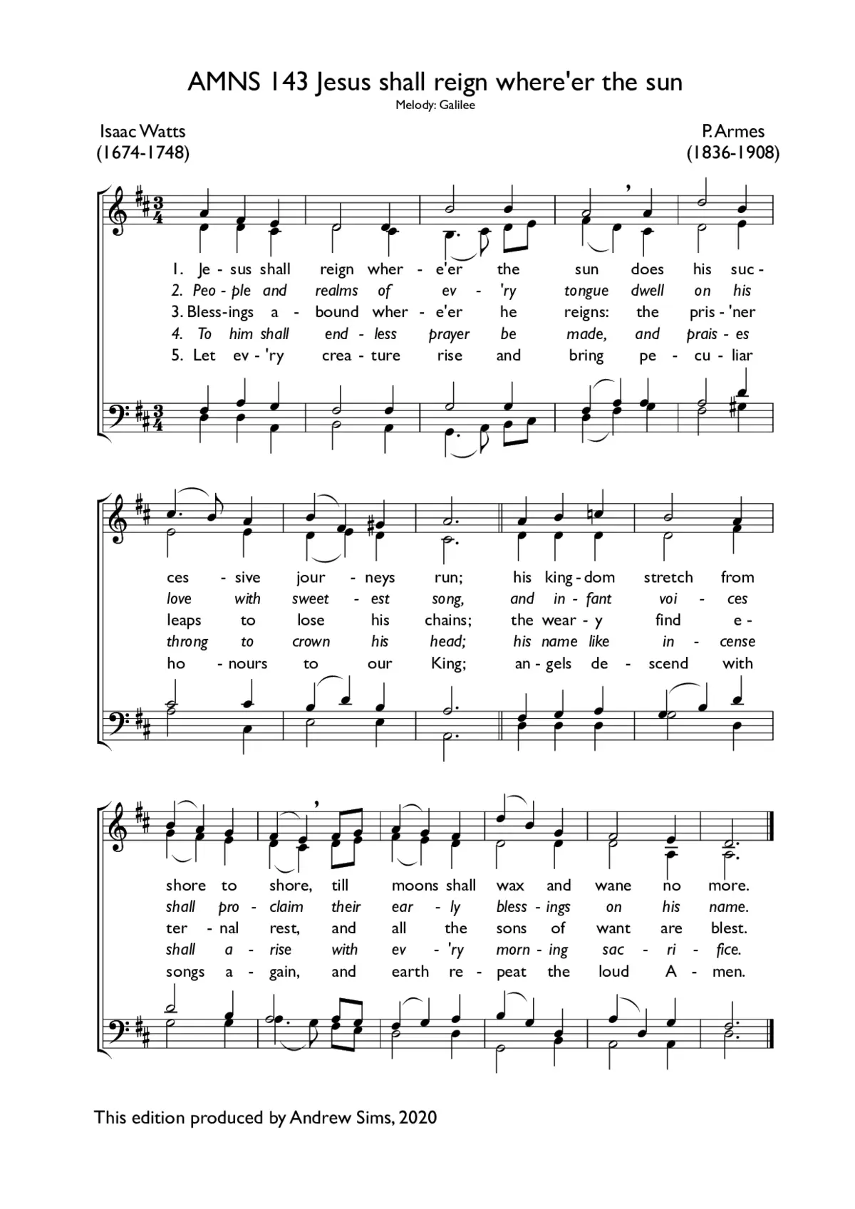 Jesus shall reign where'er the sun - Page 1