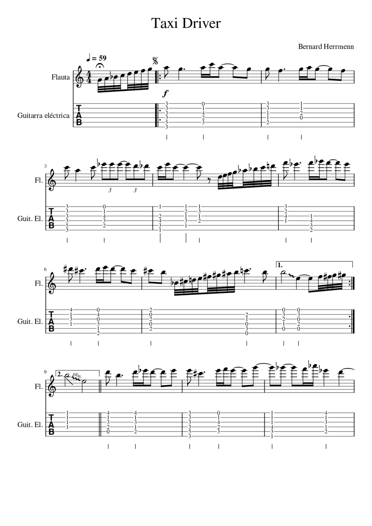bernard herrmann - taxi driver theme - Page 1