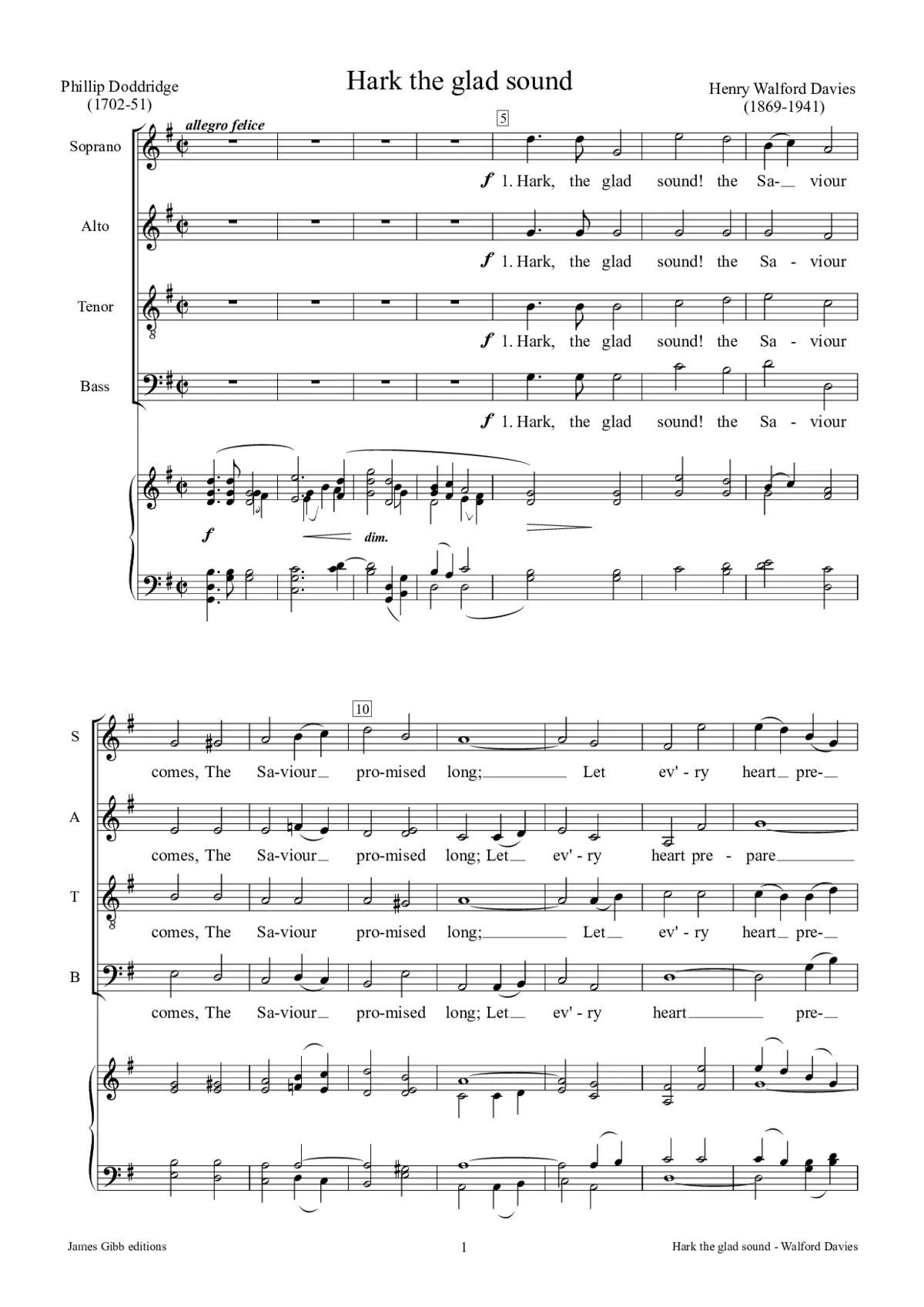Hark the glad sound - Page 1