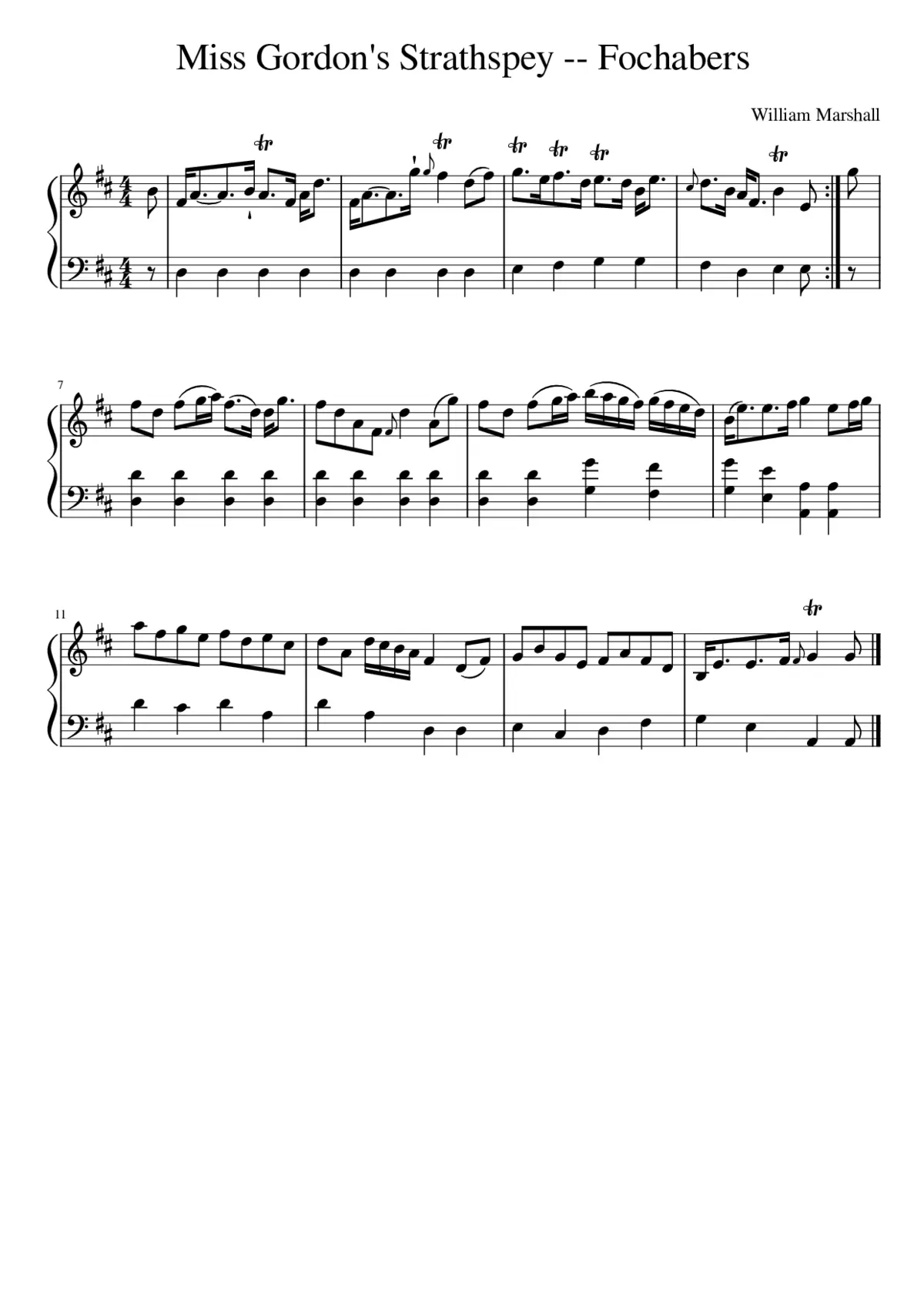 Miss Gordon's Strathspey -- Fochabers - Page 1