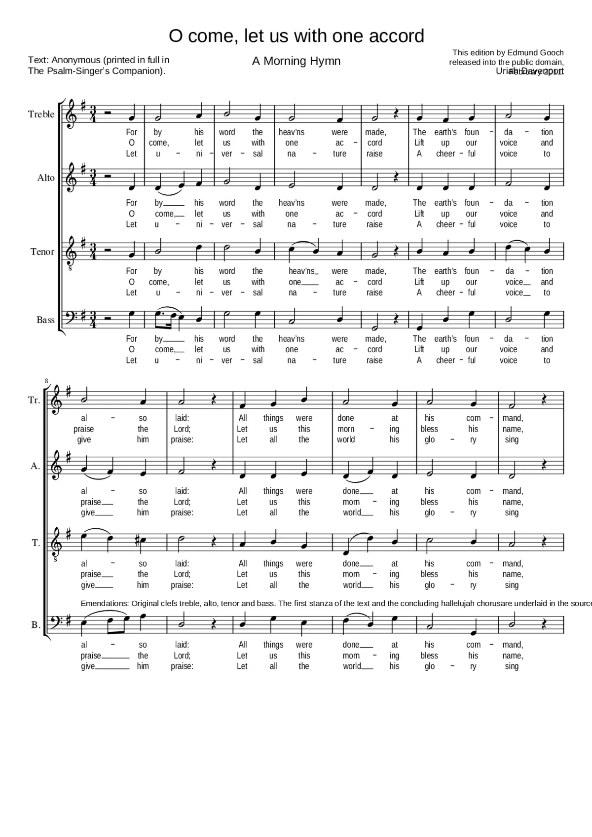 O come let us with one accord - Page 1