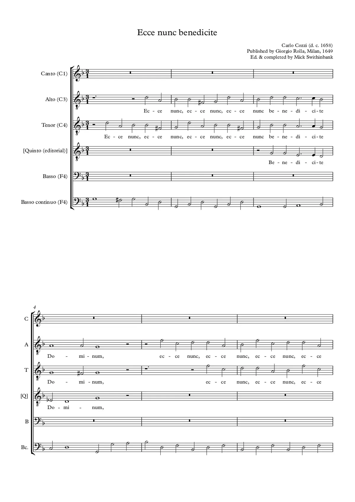 Ecce nunc benedicite - Page 1