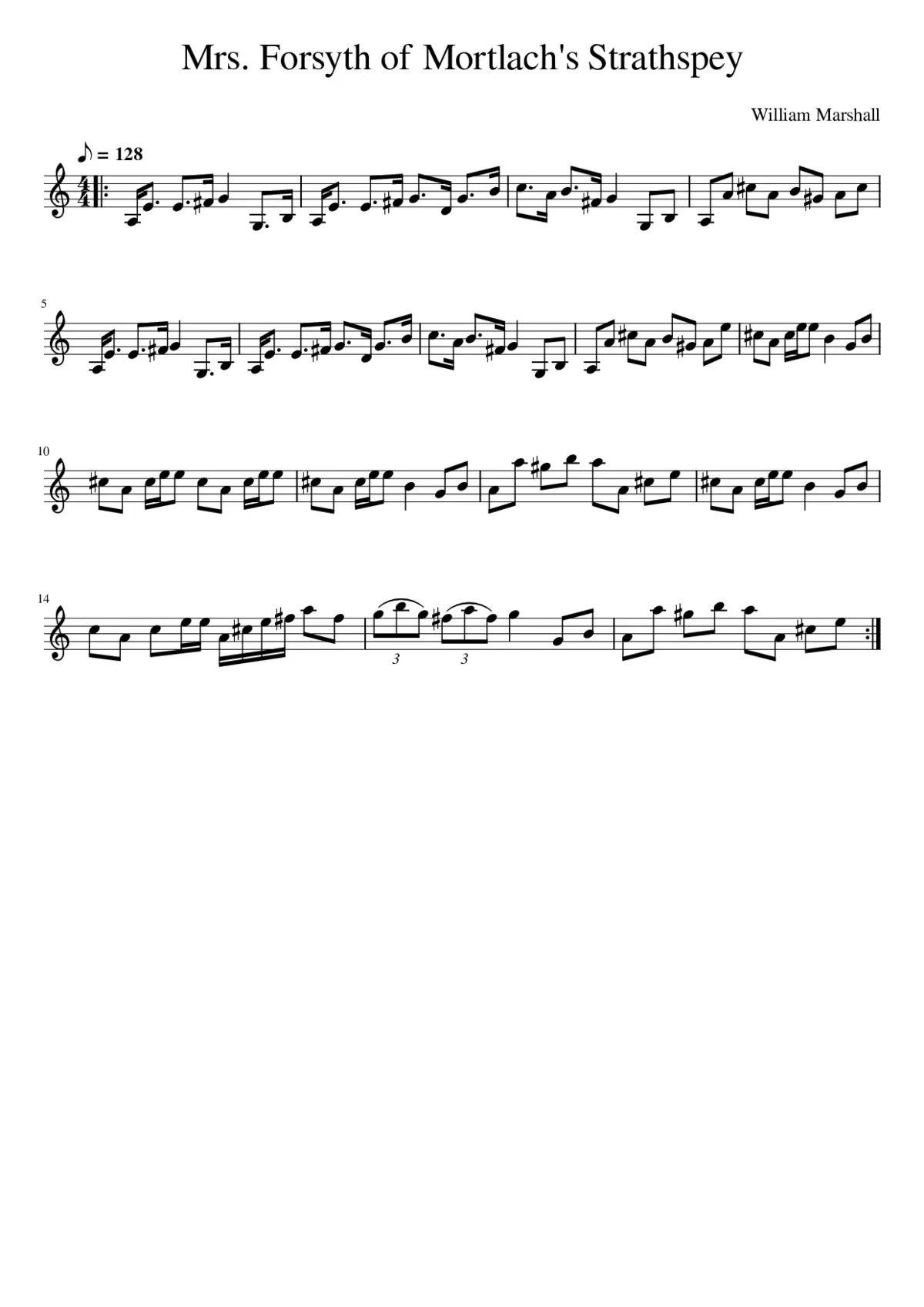 Mrs. Forsyth of Mortlach's Strathspey - Page 1