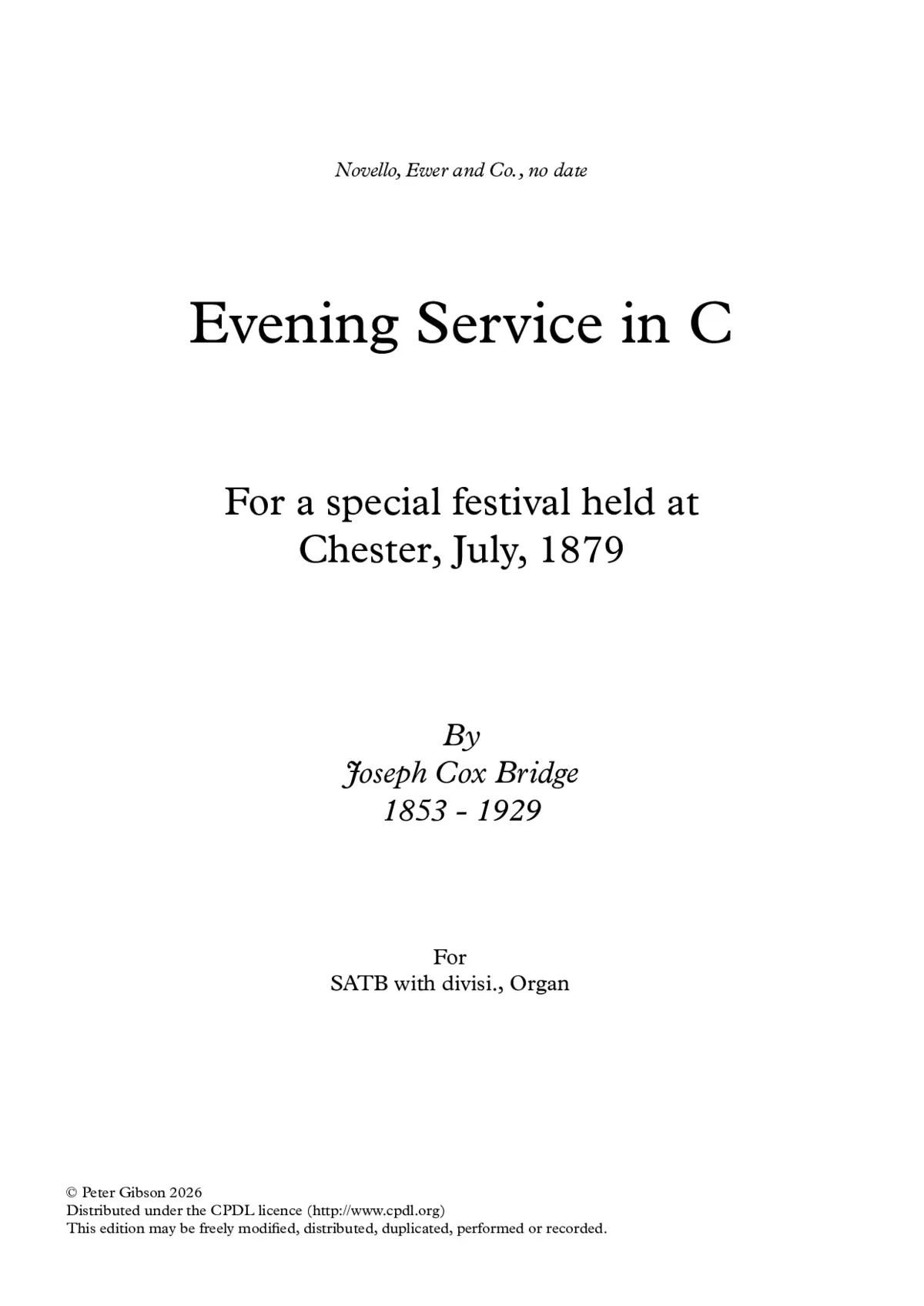 Evening Service in C - Page 1