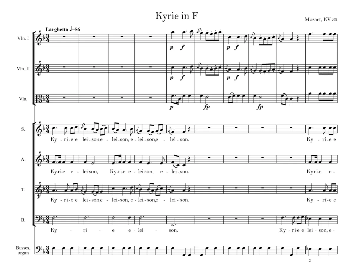 Kyrie in F major, KV 33 - Page 1