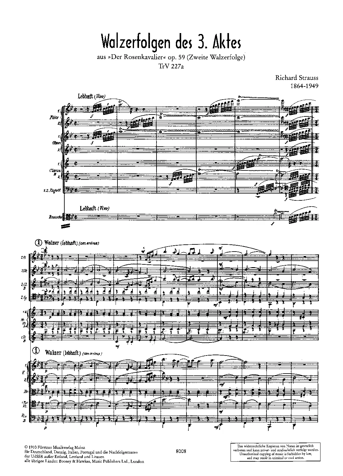 Walzerfolge aus 'Der Rosenkavalier' III. Akt - Page 1