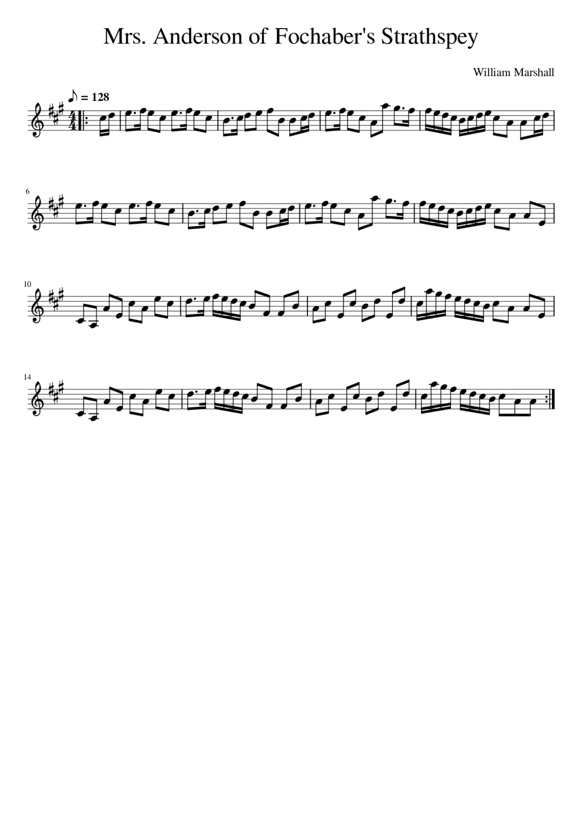 Mrs. Anderson of Fochaber's Strathspey - Page 1