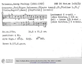 Concerto for 2 Flutes and Bassoon in A minor