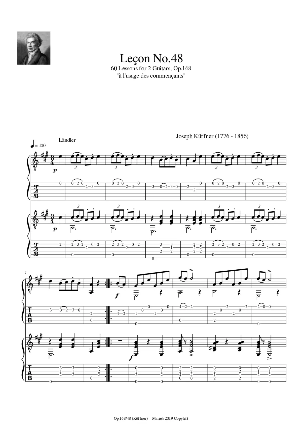 60 Lessons for 2 Guitars Op.168 - Page 1