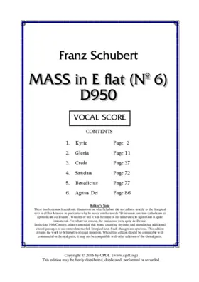 Mass No. 6 in E flat major, D950