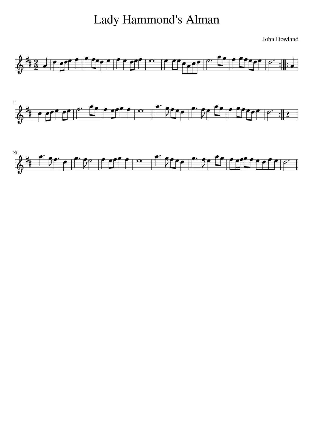 Lady Hammond's Alman - Page 1