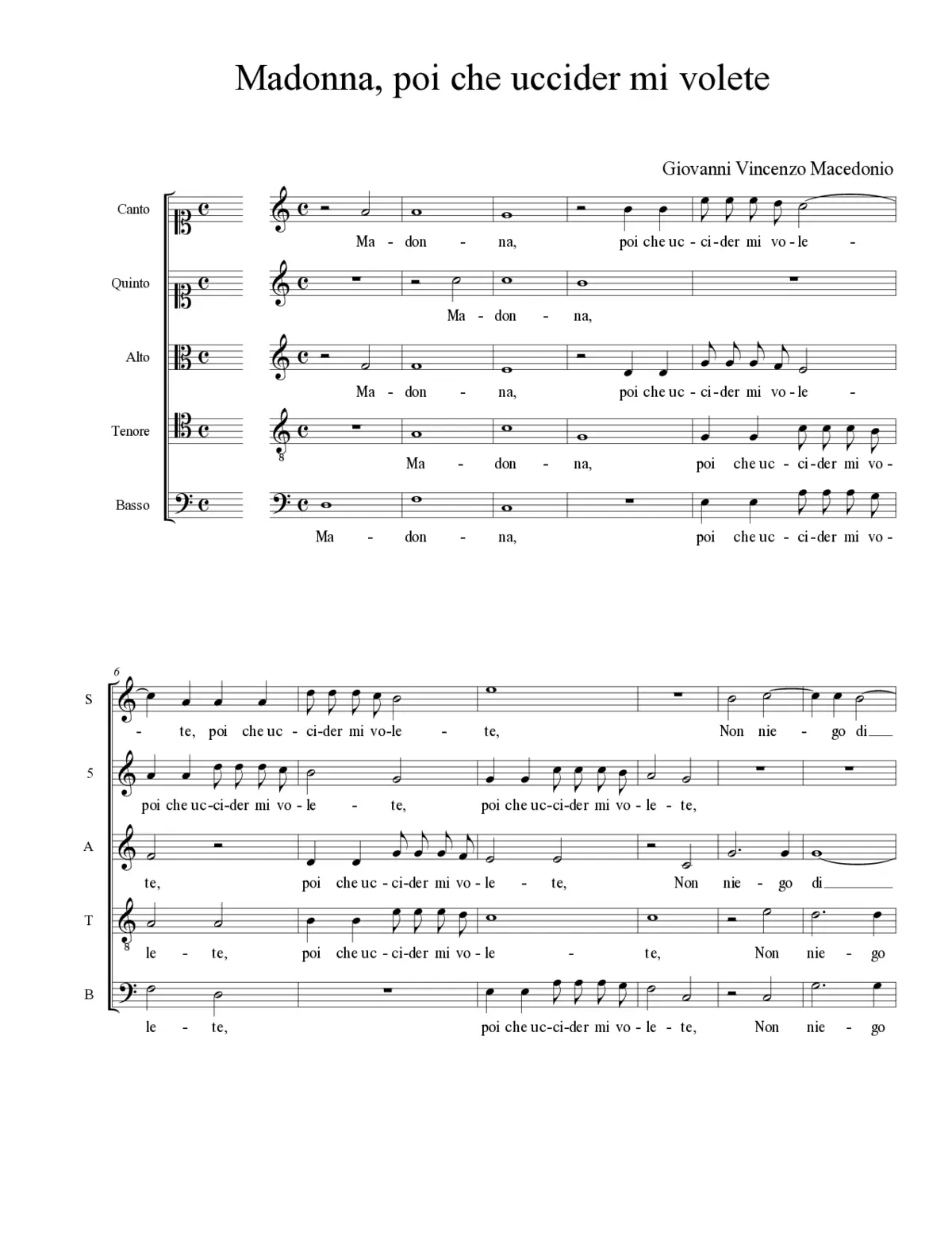 Madonna, poi che uccider mi volete - Page 1