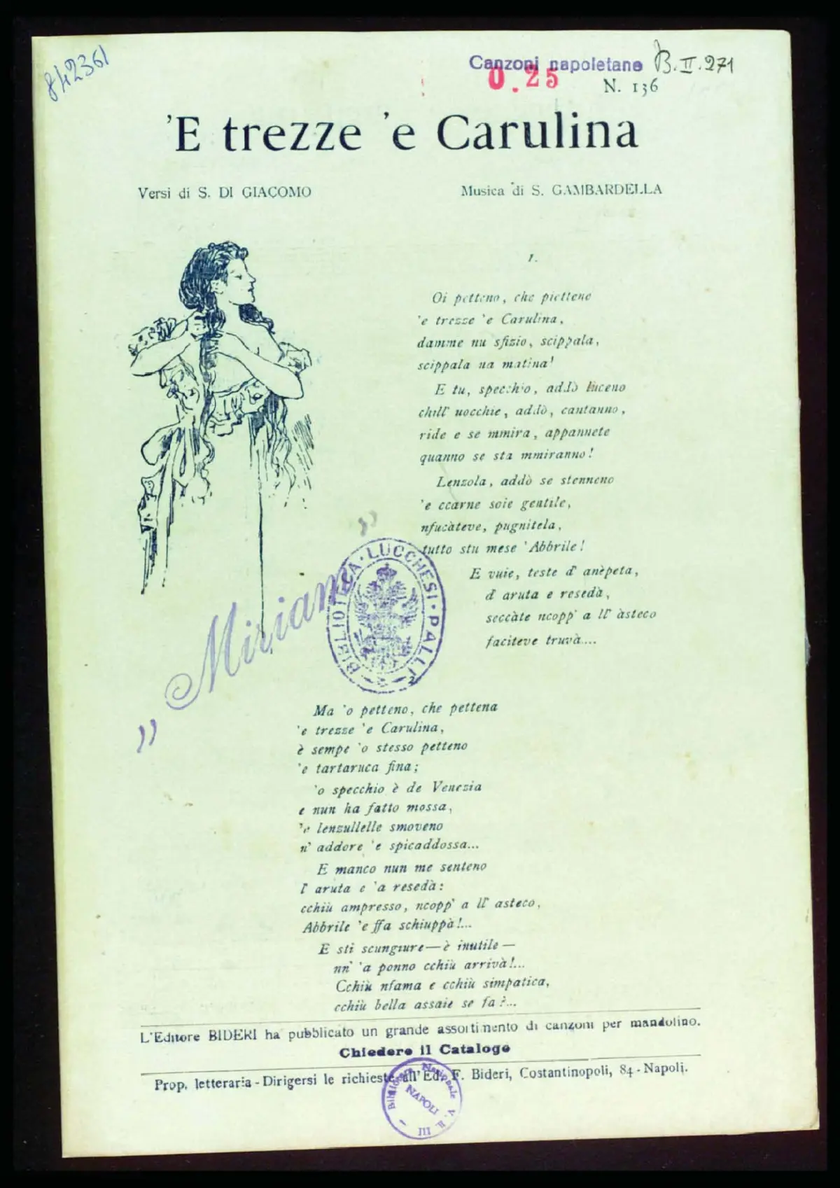 'E trezze 'e Carulina - Page 1