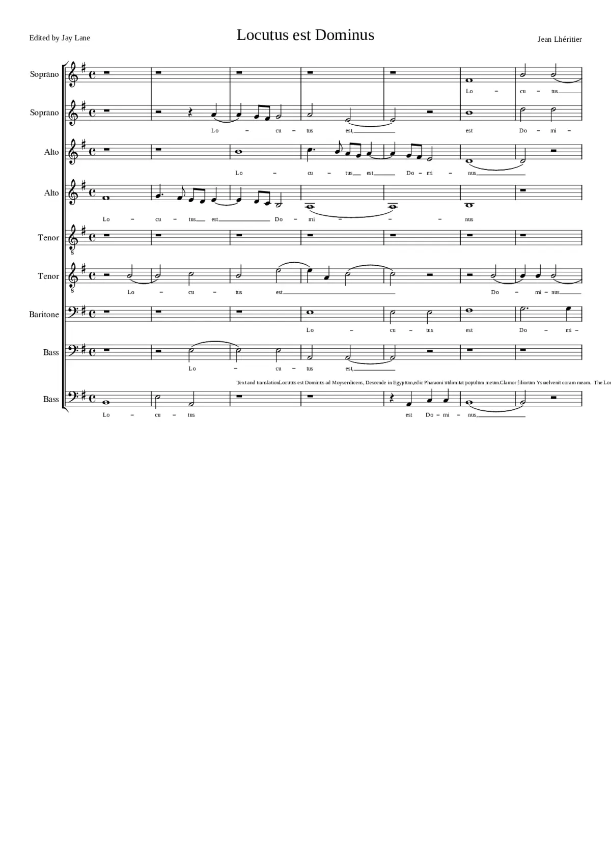 Locutus est Dominus ad Moysen - Page 1