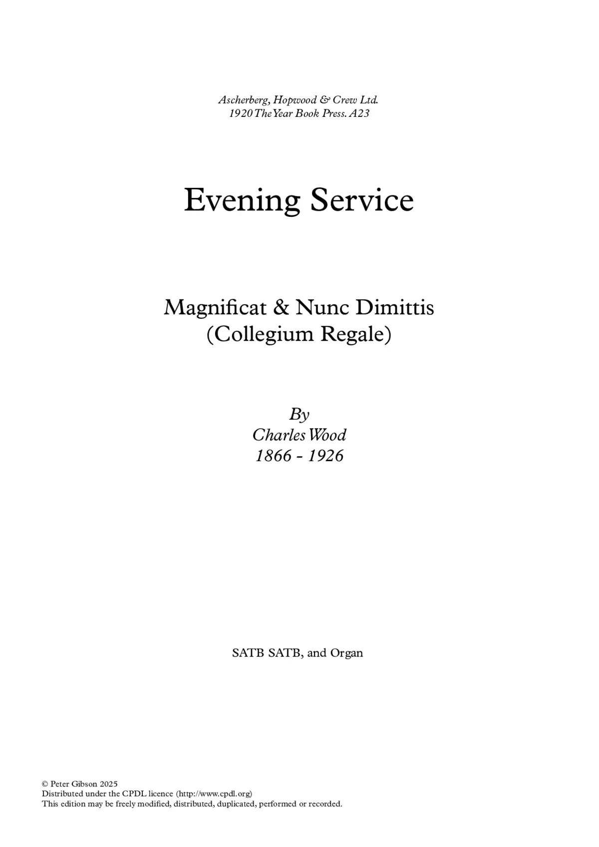 Evening Service in F Major - Page 1