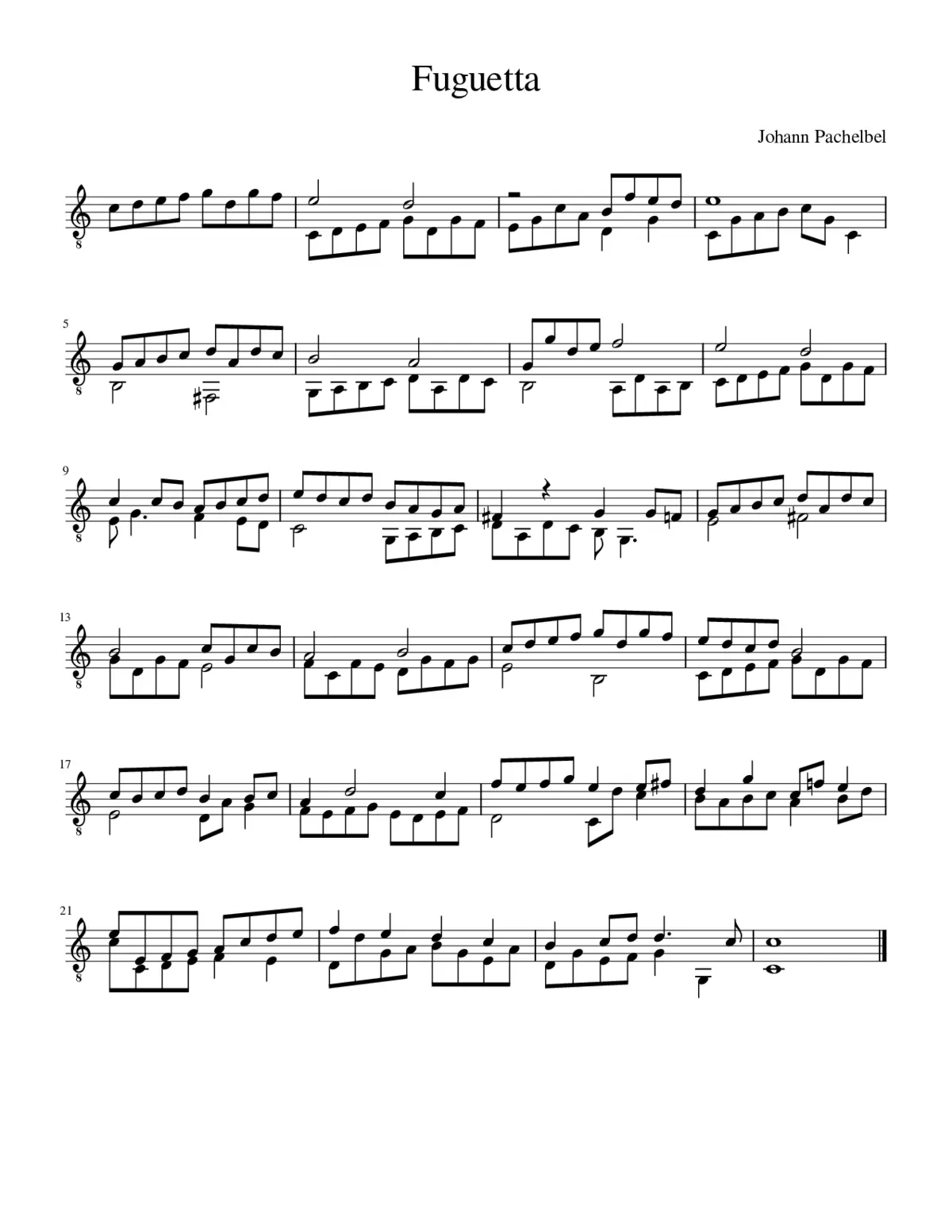 Fuguetta - Johann Pachelbel - Page 1