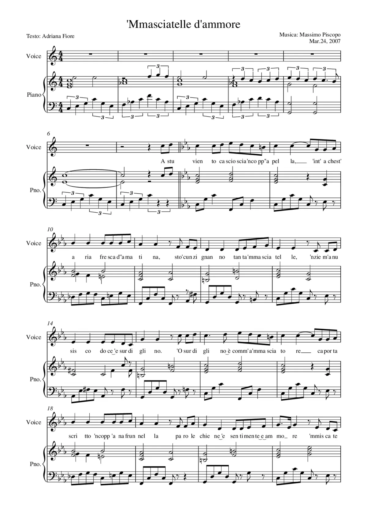 'Mmasciatelle d'ammore - Page 1
