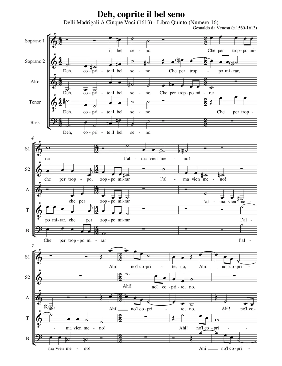 Deh coprite il bel seno - Page 1