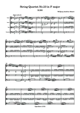 String Quartet No.23 in F major, K.590