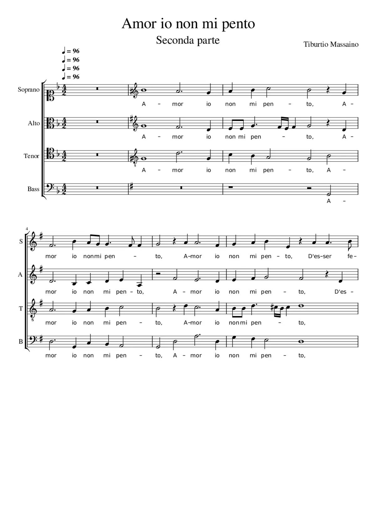 Amor io non mi pento - Page 1