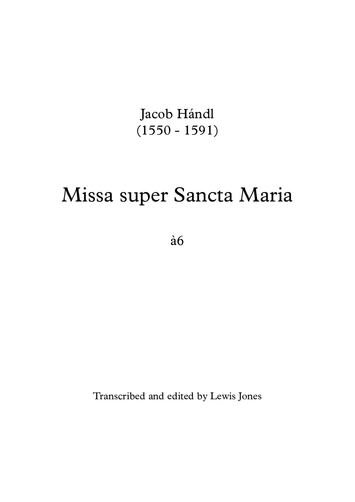 Missa super Sancta Maria a 6 - Page 1