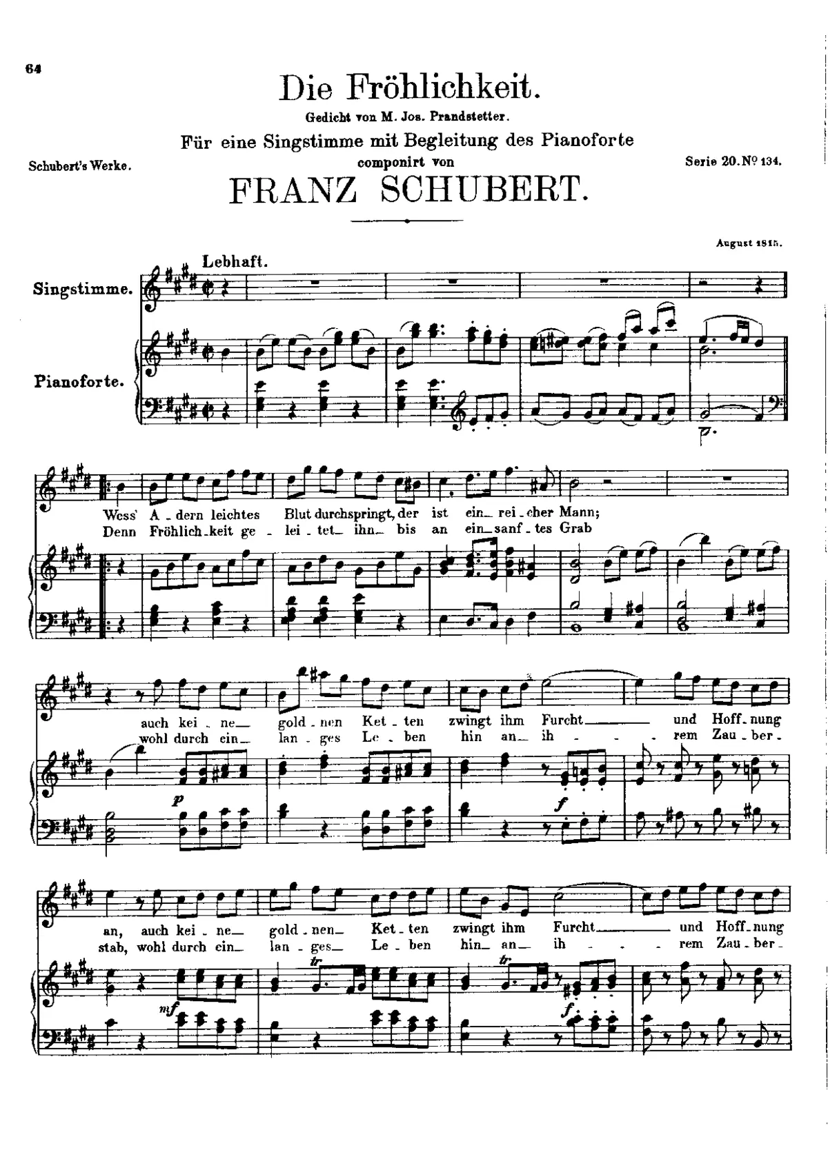 Die Fröhlichkeit, D.262 - Page 1