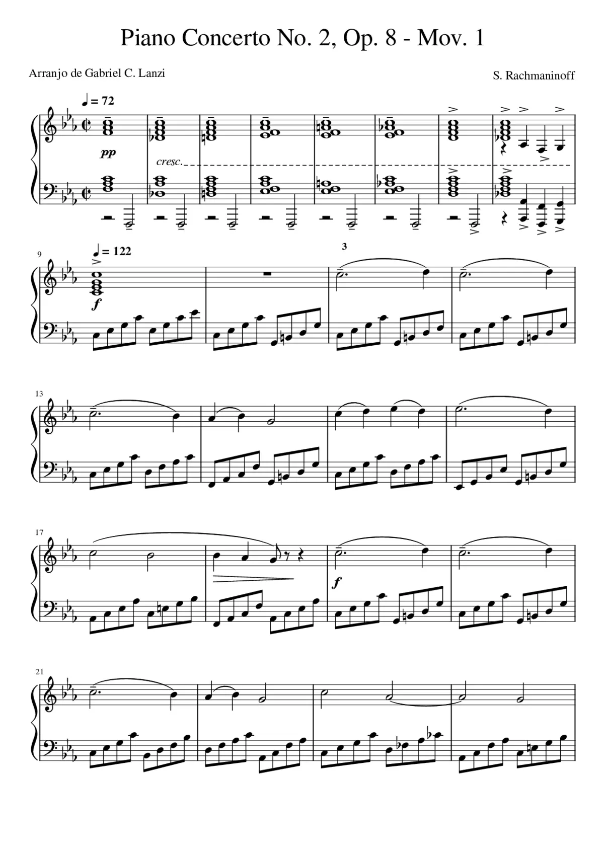 Piano Concerto No.2 Op.18 - Page 1