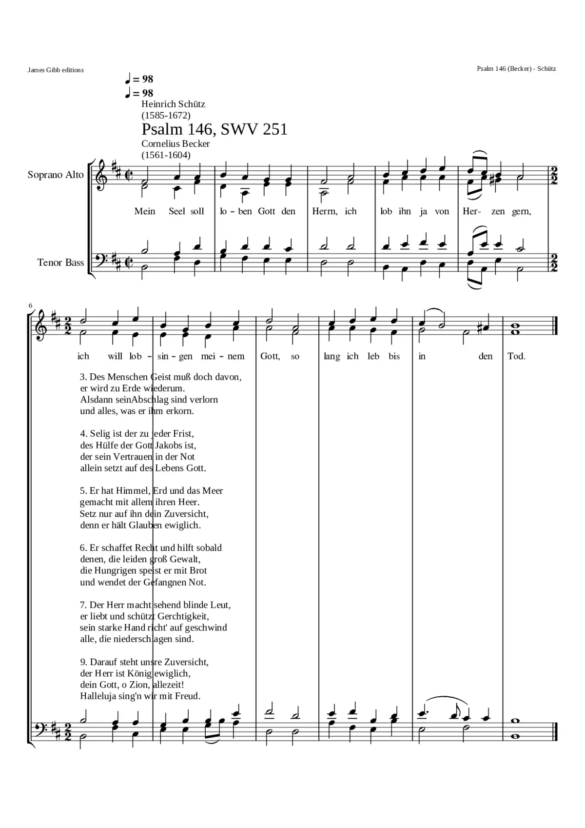 Mein Seel soll loben Gott den Herrn SWV 251 - Page 1