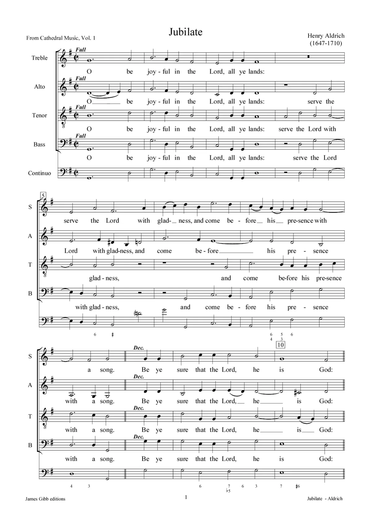 Jubilate in G - Page 1