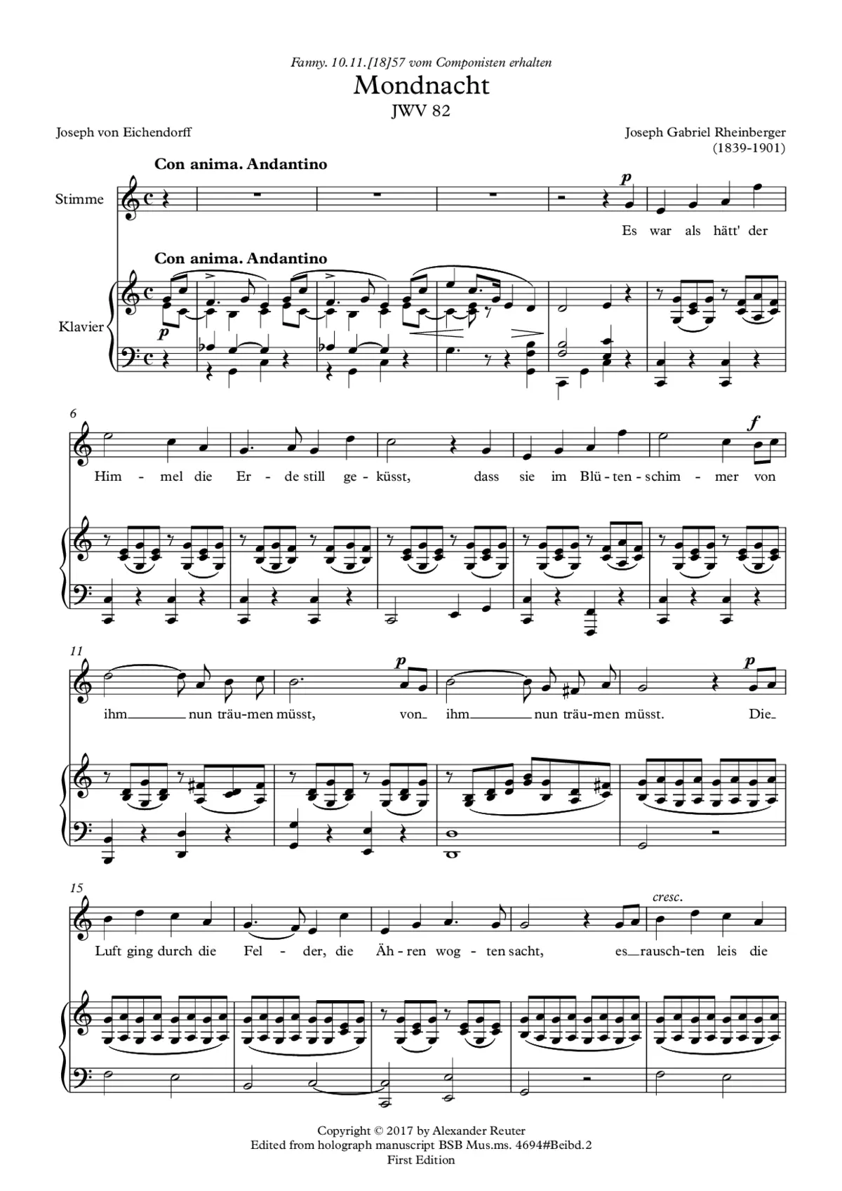 Mondnacht, JWV 82 - Page 1