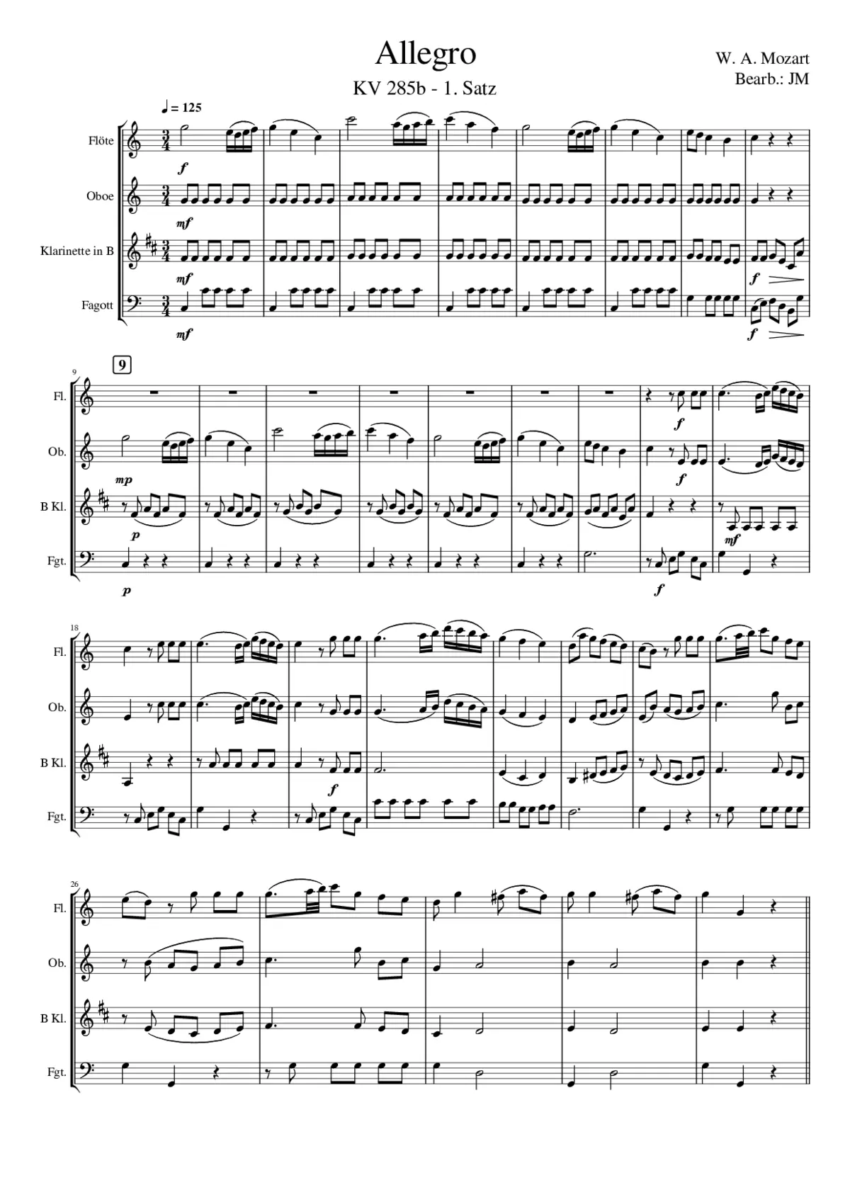 Quartet KV 285b - Page 1