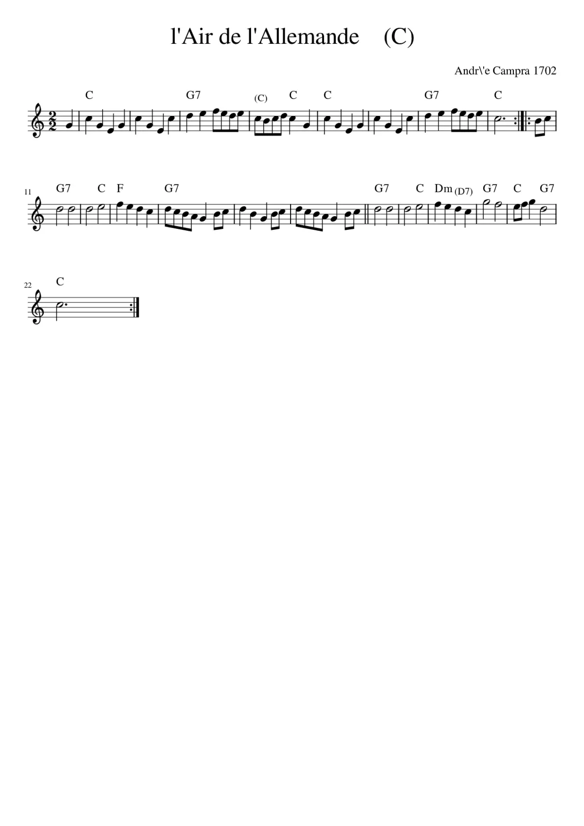 l'Air de l'Allemande (C) - Page 1